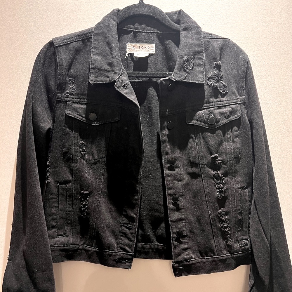 Black denim jacket